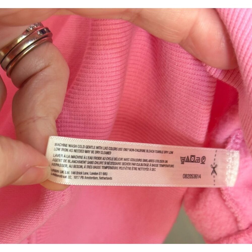 Gola x Anthropologie Pink Sweatshirt MEDIUM Floral Patch Cropped Crewneck Soft - Picture 9 of 10